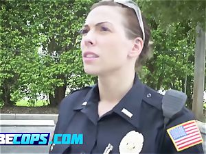 big-chested dark haired cops satisfy a black man