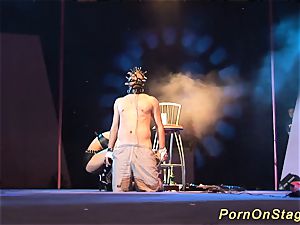 super-naughty fetish injection needle showcase on stage