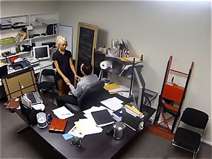 Katerina Kay keeps her job by screwing the manager